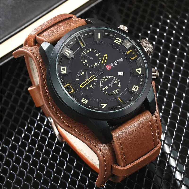 Retro Luxury Men Quartz Watch  - Leather Watch Band Men 리뷰 및 가격