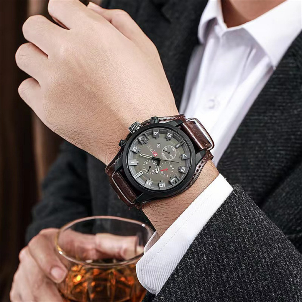 Retro Luxury Men Quartz Watch  - Leather Watch Band Men 리뷰 및 가격