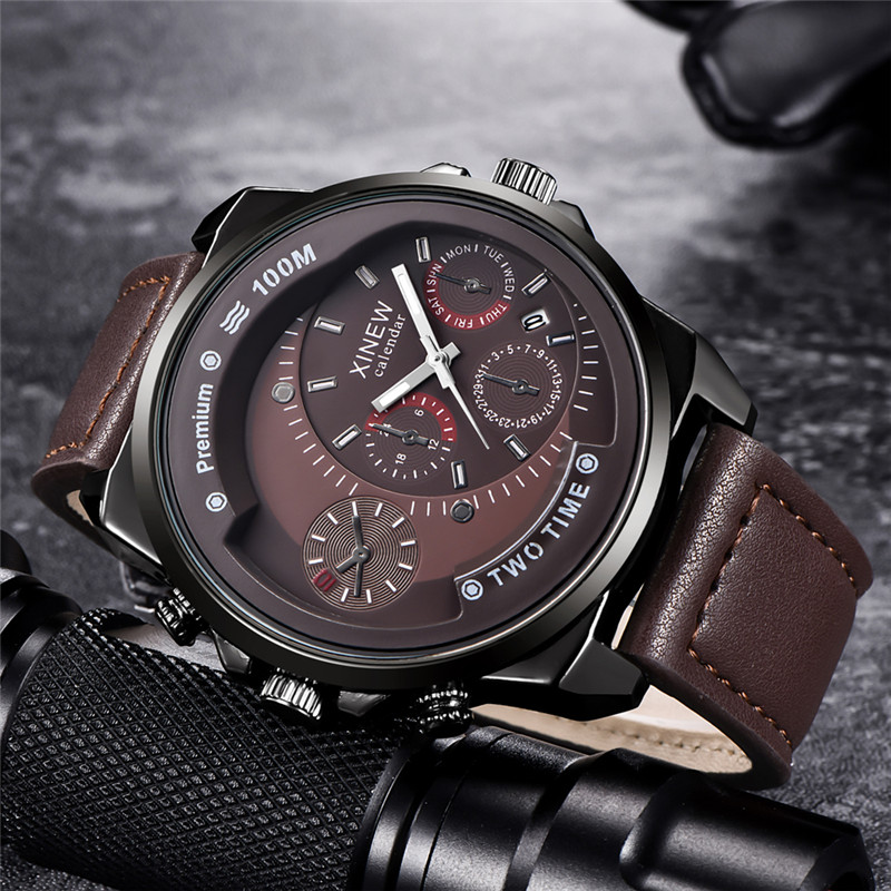 Original XINEW Brand Men Watch - Leather Watch Band Men 리뷰 및 가격