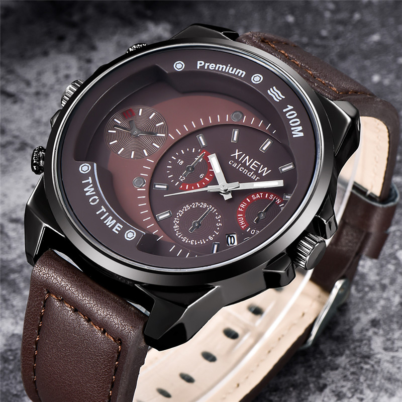 Original XINEW Brand Men Watch - Leather Watch Band Men 리뷰 및 가격