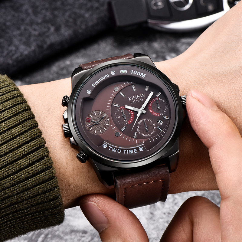 Original XINEW Brand Men Watch - Leather Watch Band Men 리뷰 및 가격