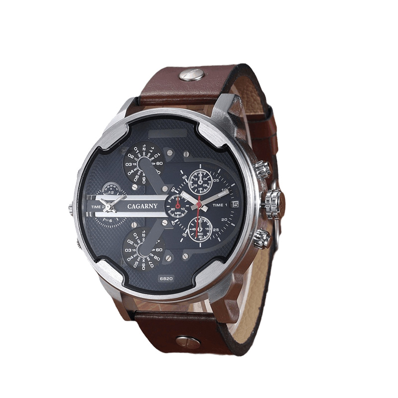 Cagarny Watch 6820 Dual Displa - Leather Watch Band Men 리뷰 및 가격
