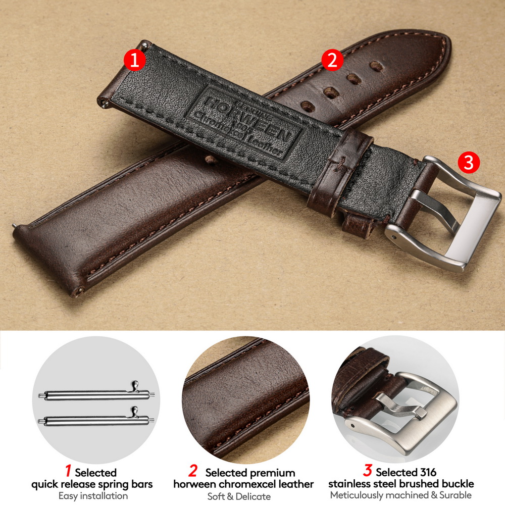 Hemsut Watch Bands Genuine Lea - Leather Strap Quick Release 리뷰 및 가격