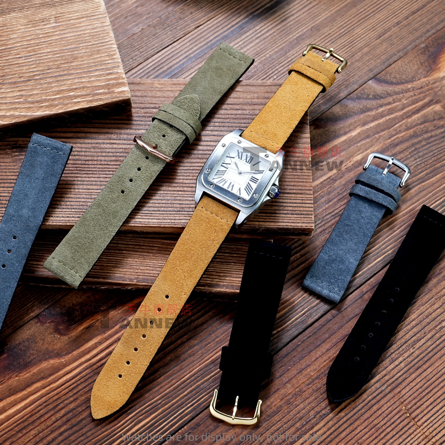 For Cartier Tank, Santos-Dumon - Suede Strap Watch 리뷰 및 가격
