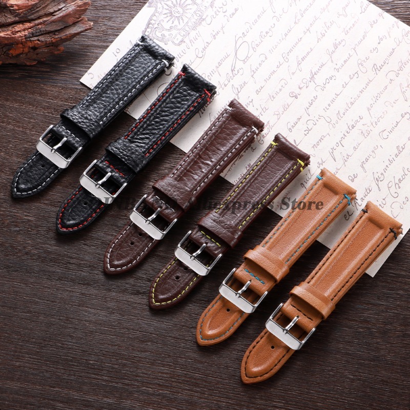 20mm 22mm Calfskin Leather Wat - Leather Watch Band Men 리뷰 및 가격