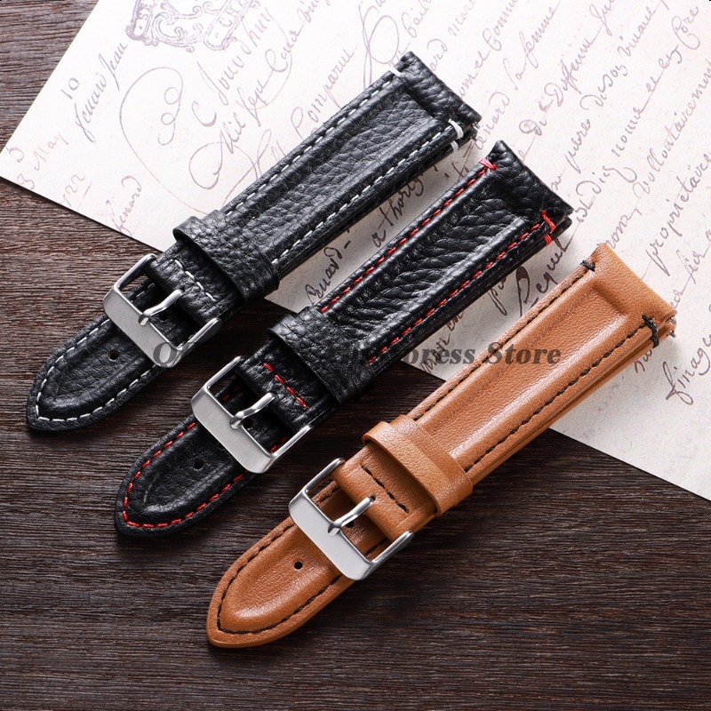 20mm 22mm Calfskin Leather Wat - Leather Watch Band Men 리뷰 및 가격