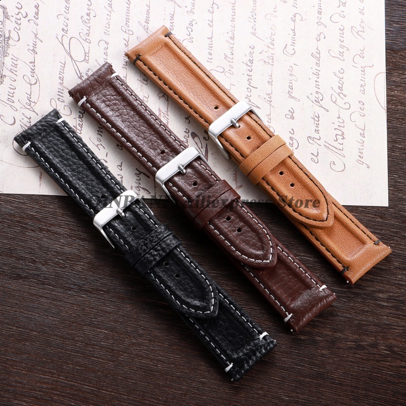 20mm 22mm Calfskin Leather Wat - Leather Watch Band Men 리뷰 및 가격