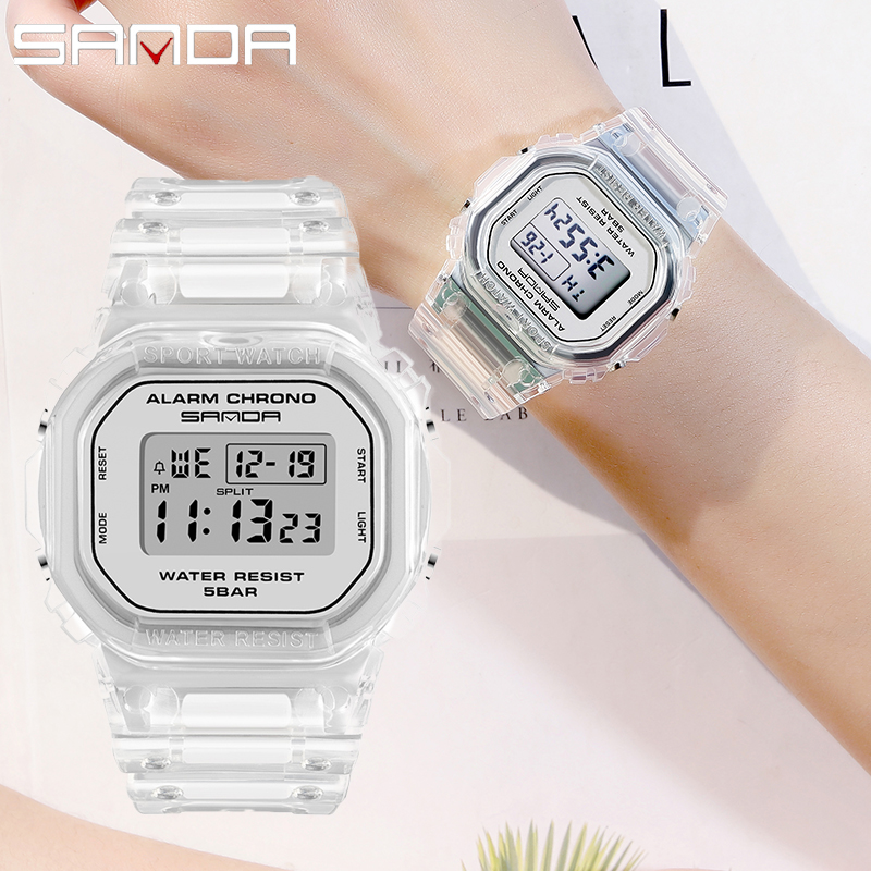 SANDA White Fashion Sport Watc - Rubber Strap Diver 리뷰 및 가격