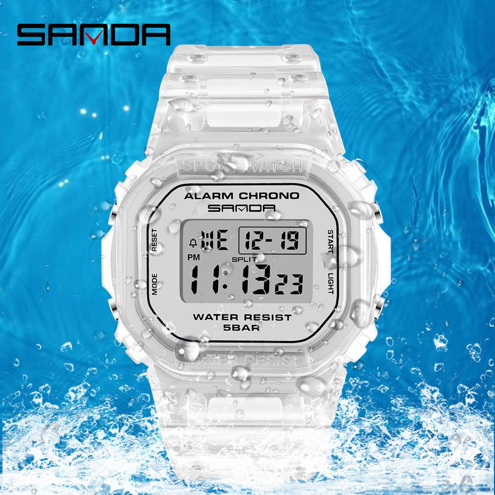SANDA White Fashion Sport Watc - Rubber Strap Diver 리뷰 및 가격