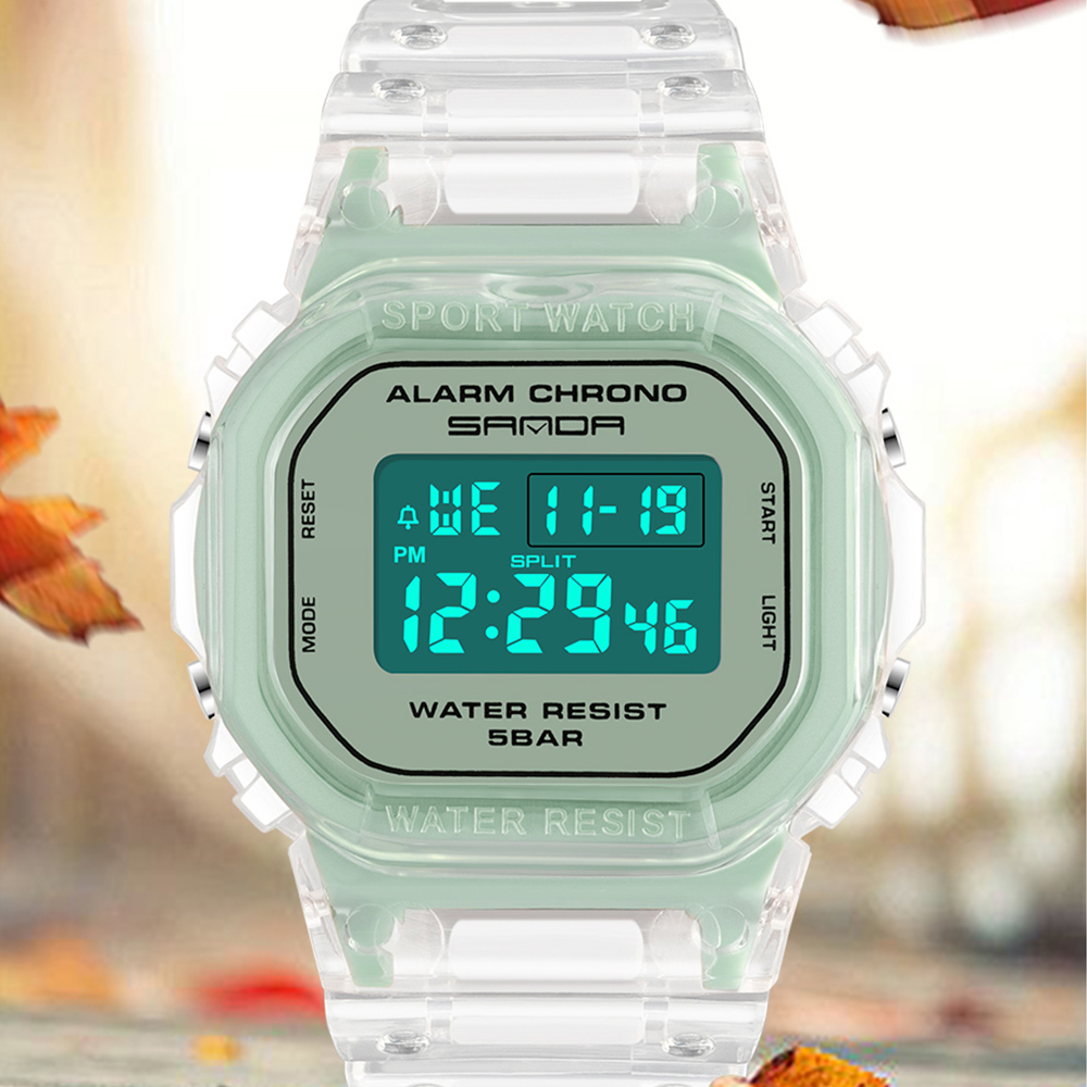 SANDA White Fashion Sport Watc - Rubber Strap Diver 리뷰 및 가격
