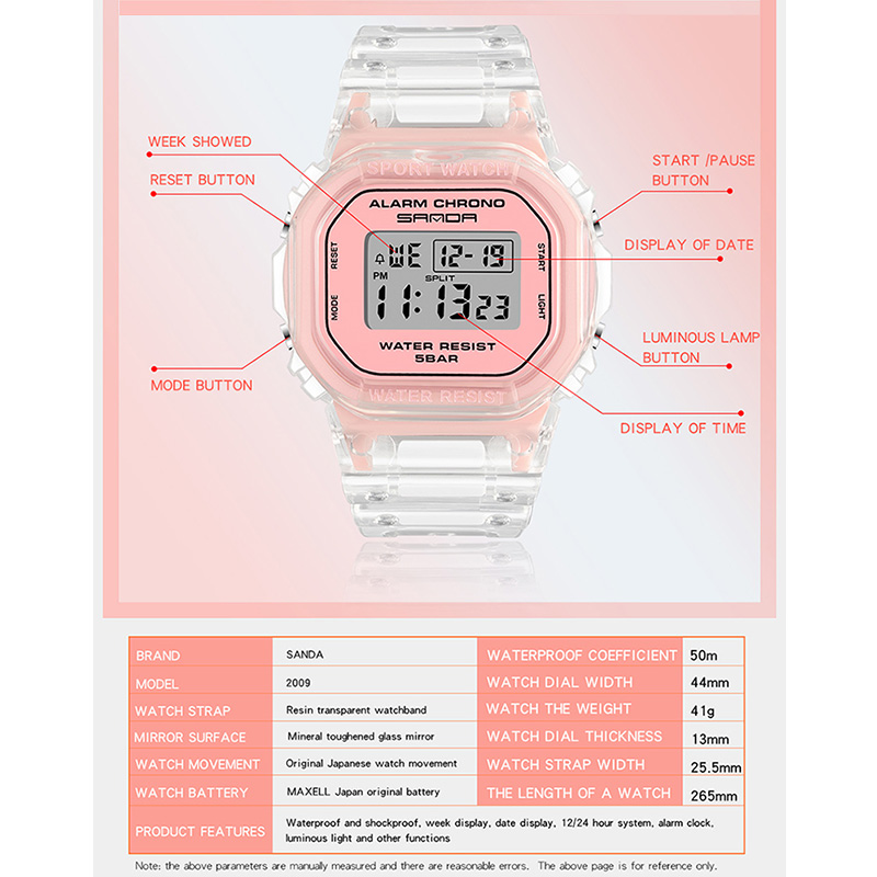 SANDA White Fashion Sport Watc - Rubber Strap Diver 리뷰 및 가격
