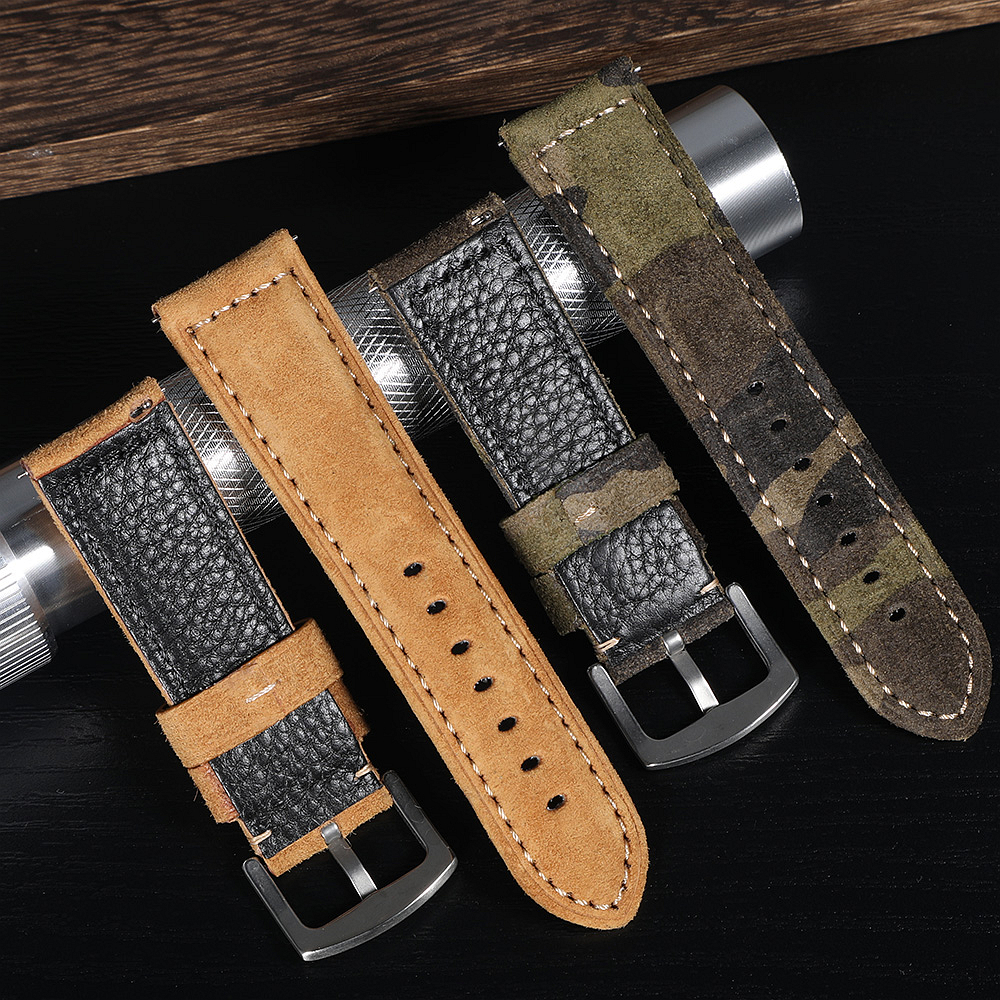 Genuine Suede Watch Strap 22mm - Suede Strap Watch 리뷰 및 가격