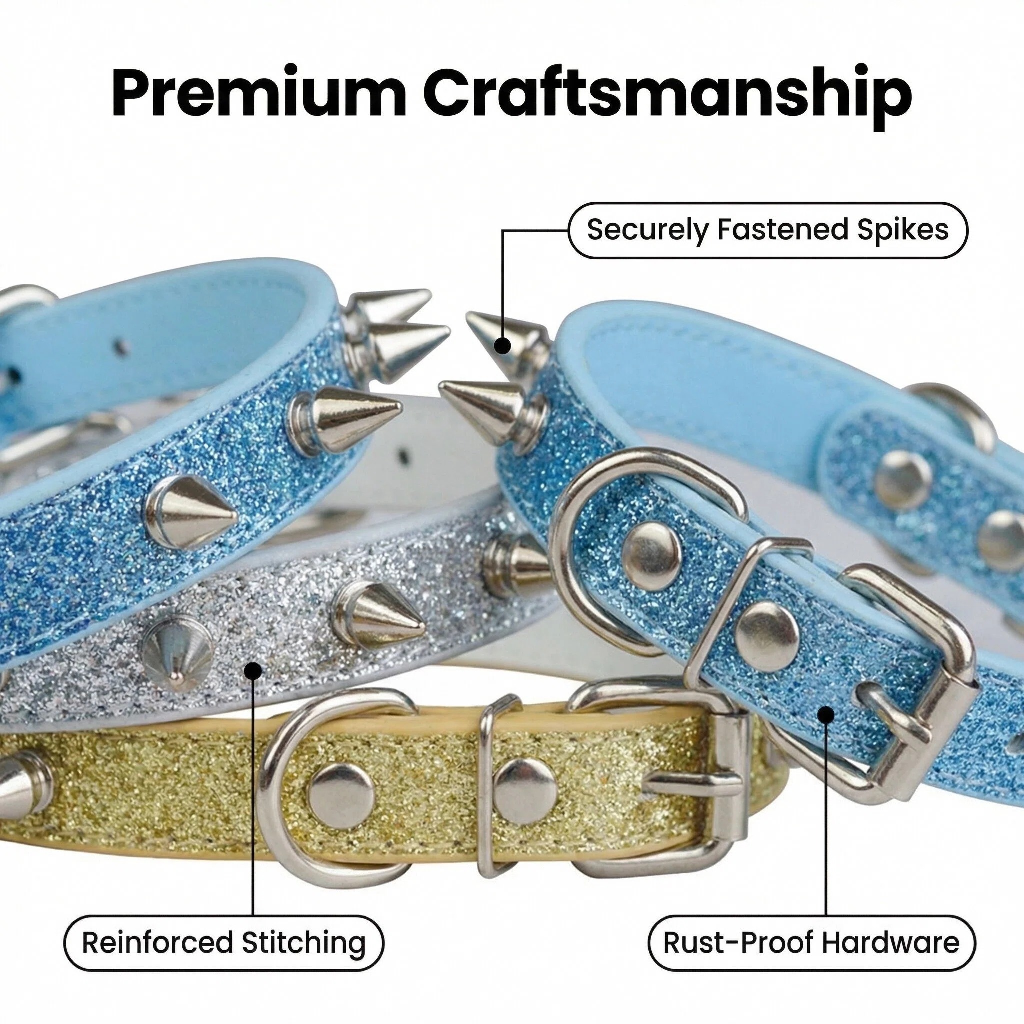 Punk Style Rivet Pet Collar Le - Leather Strap Quick Release 리뷰 및 가격