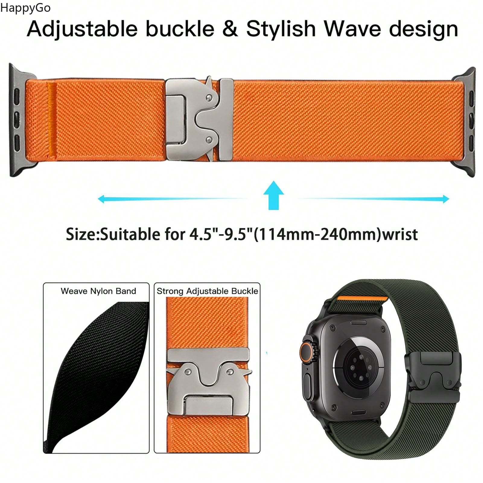 Wide Stretchy Nylon Wrist Stra - Parachute Strap Elastic 리뷰 및 가격