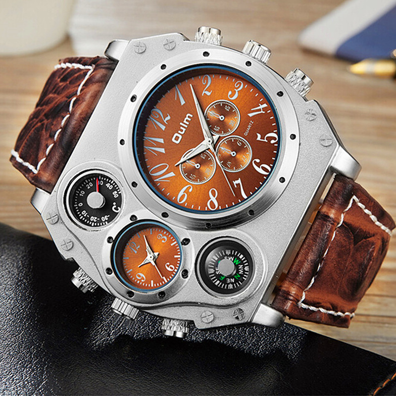 New Model OULM Watch Men Quart - Leather Watch Band Men 리뷰 및 가격