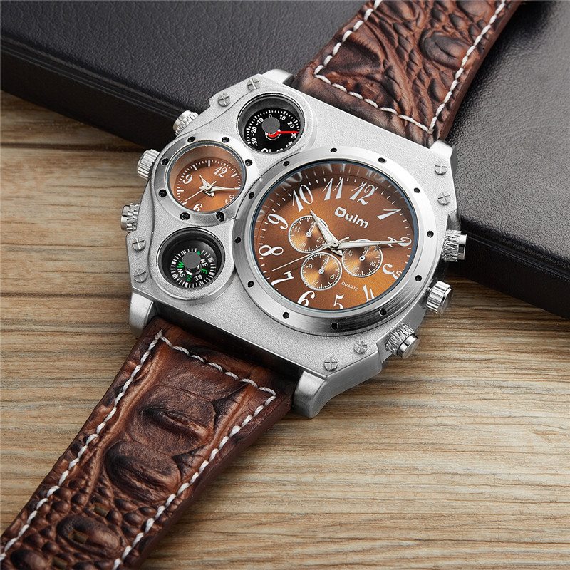 New Model OULM Watch Men Quart - Leather Watch Band Men 리뷰 및 가격