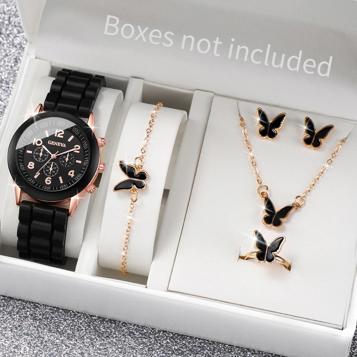 5/6PCS Fashion Women Watches C - Silicone Band Women 리뷰 및 가격