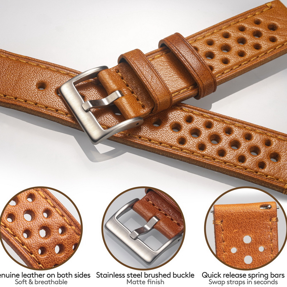 Hemsut Cowhide Watch Band Quic - Leather Strap Quick Release 리뷰 및 가격